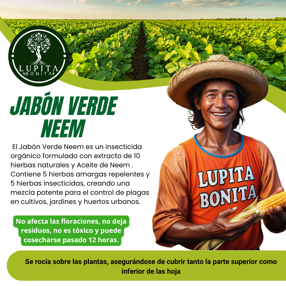 Jabón Verde Neem – Insecticida y acaricida natural de amplio espectro