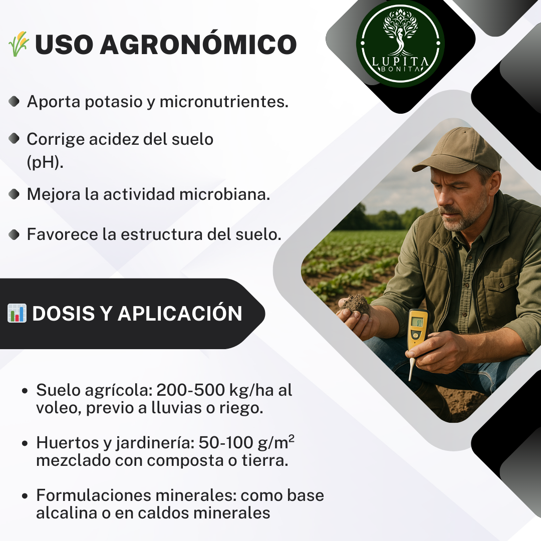 Ceniza Vegetal Sustentable – Enmienda mineral alcalina rica en potasio y micronutrientes