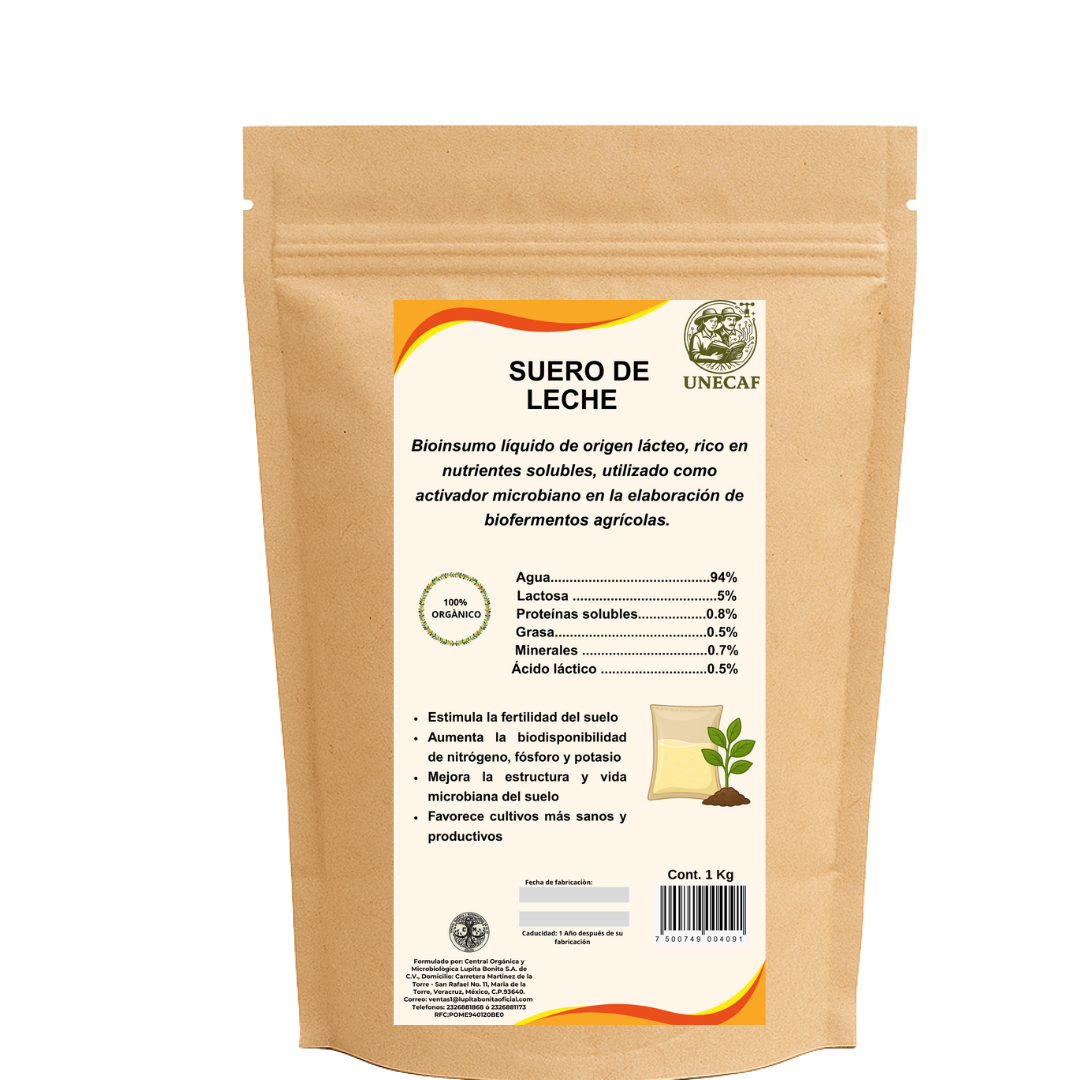 Suero de Leche Concentrado Dulce – Bioestimulante microbiano y fuente de energía para fermentos, suelo y aplicaciones foliares