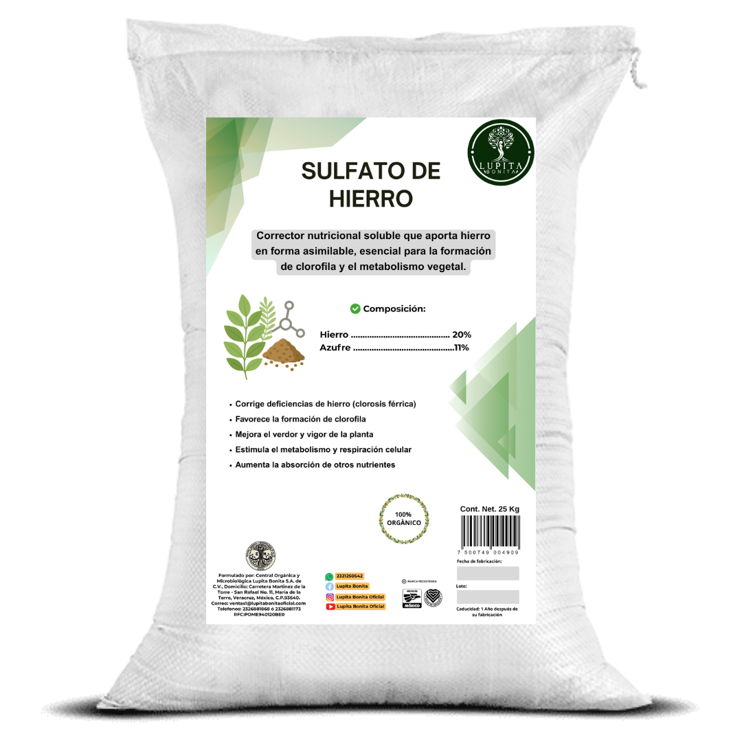 Sulfato de Hierro Ultrasoluble Concentrado – Corrector de clorosis y fuente de hierro para cultivos