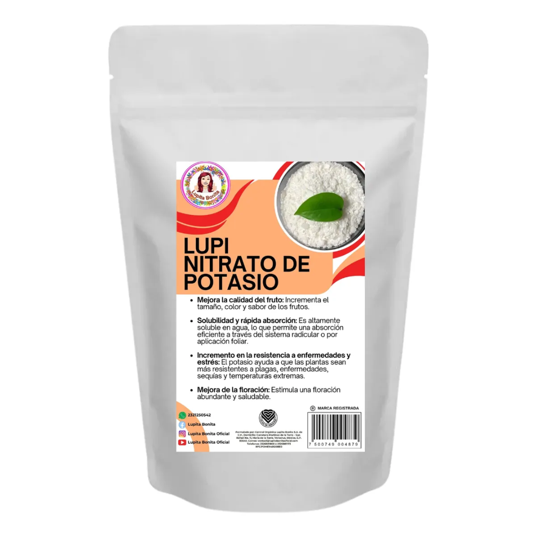 Nitrato de Potasio Ultrasoluble Concentrado – Fertilizante soluble con potasio y nitrógeno nítrico para fructificación, engorde y calidad de frutos