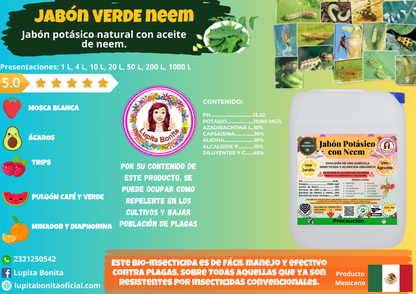 Jabón Potásico con Neem Extra Plus Lupita