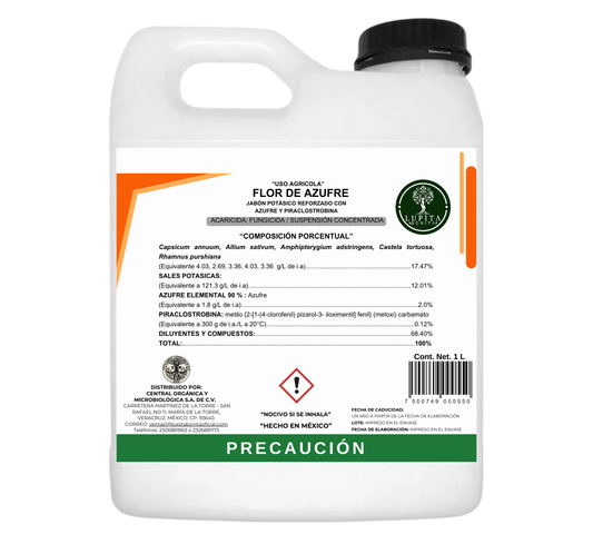 Jabón Potásico Flor de Azufre – Control natural de plagas y hongos en cultivos
