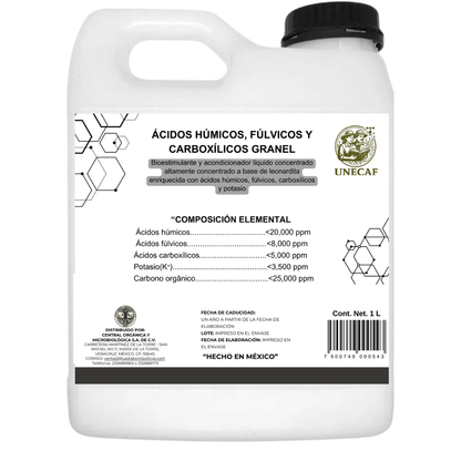 Ácidos Húmicos, Fúlvicos y Carboxílicos Granel – Bioestimulante líquido concentrado para mejorar suelo, raíces y absorción de nutrientes