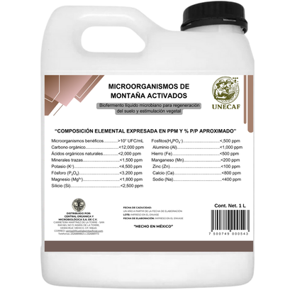 Microorganismos de Montaña Activados – Biofermento líquido para regeneración de suelos, activación microbiana y estimulación vegetal