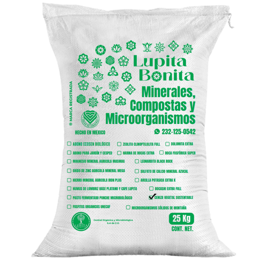 Ceniza Vegetal Sustentable – Enmienda mineral alcalina rica en potasio y micronutrientes