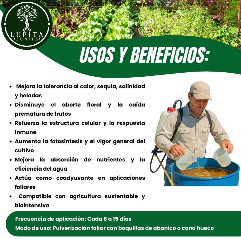 Jabón Potásico Amor Verde – Bioestimulante foliar con potasio, silicio, titanio y selenio para sanidad y resiliencia de cultivos