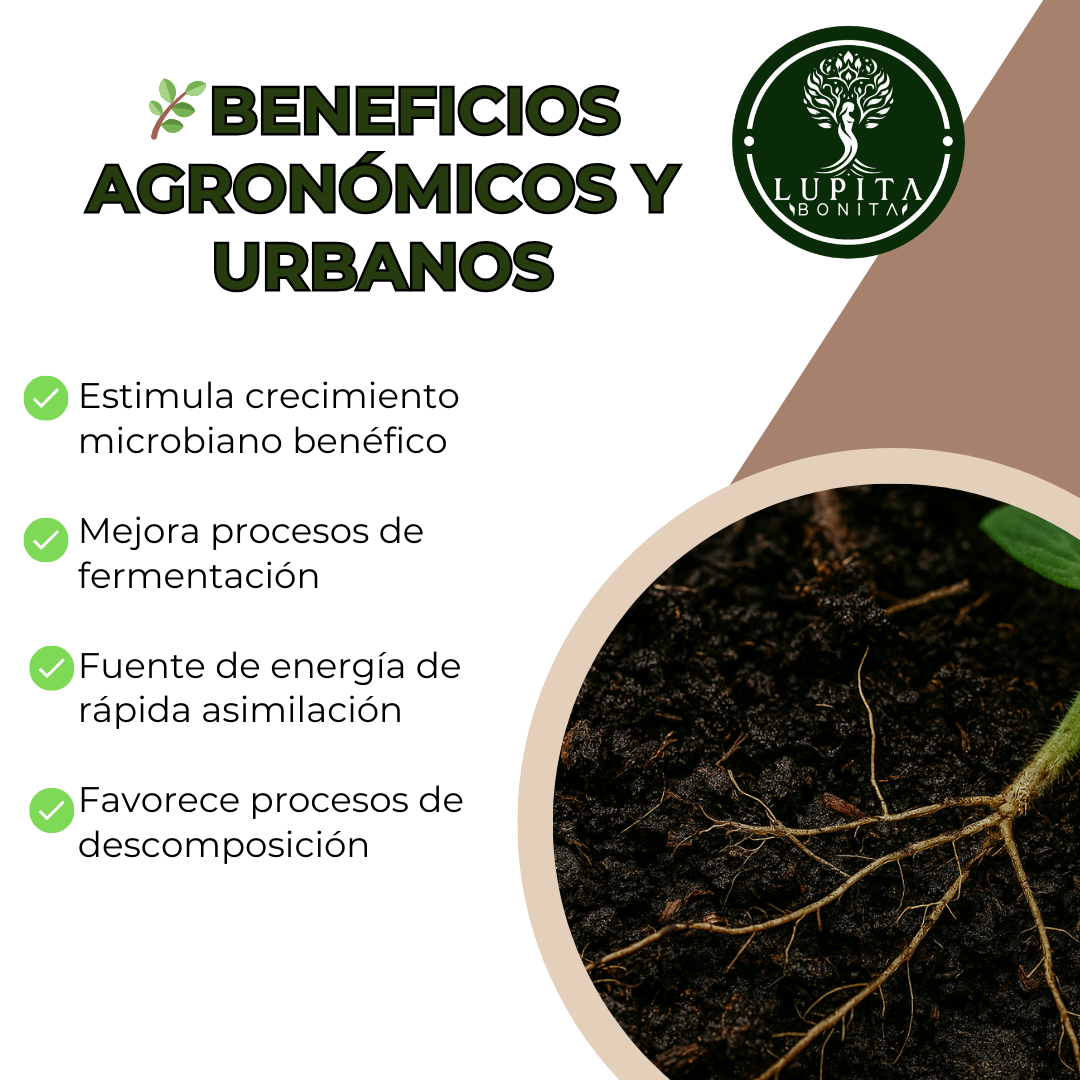 Melaza Orgánica 90° Alta Concentración – Energizante microbiológico natural para biofermentos, compostas y regeneración de suelos