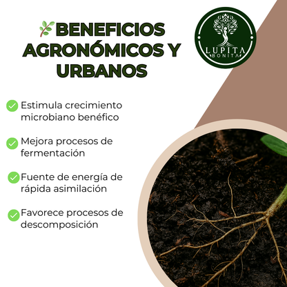 Melaza Orgánica 90° Alta Concentración – Energizante microbiológico natural para biofermentos, compostas y regeneración de suelos