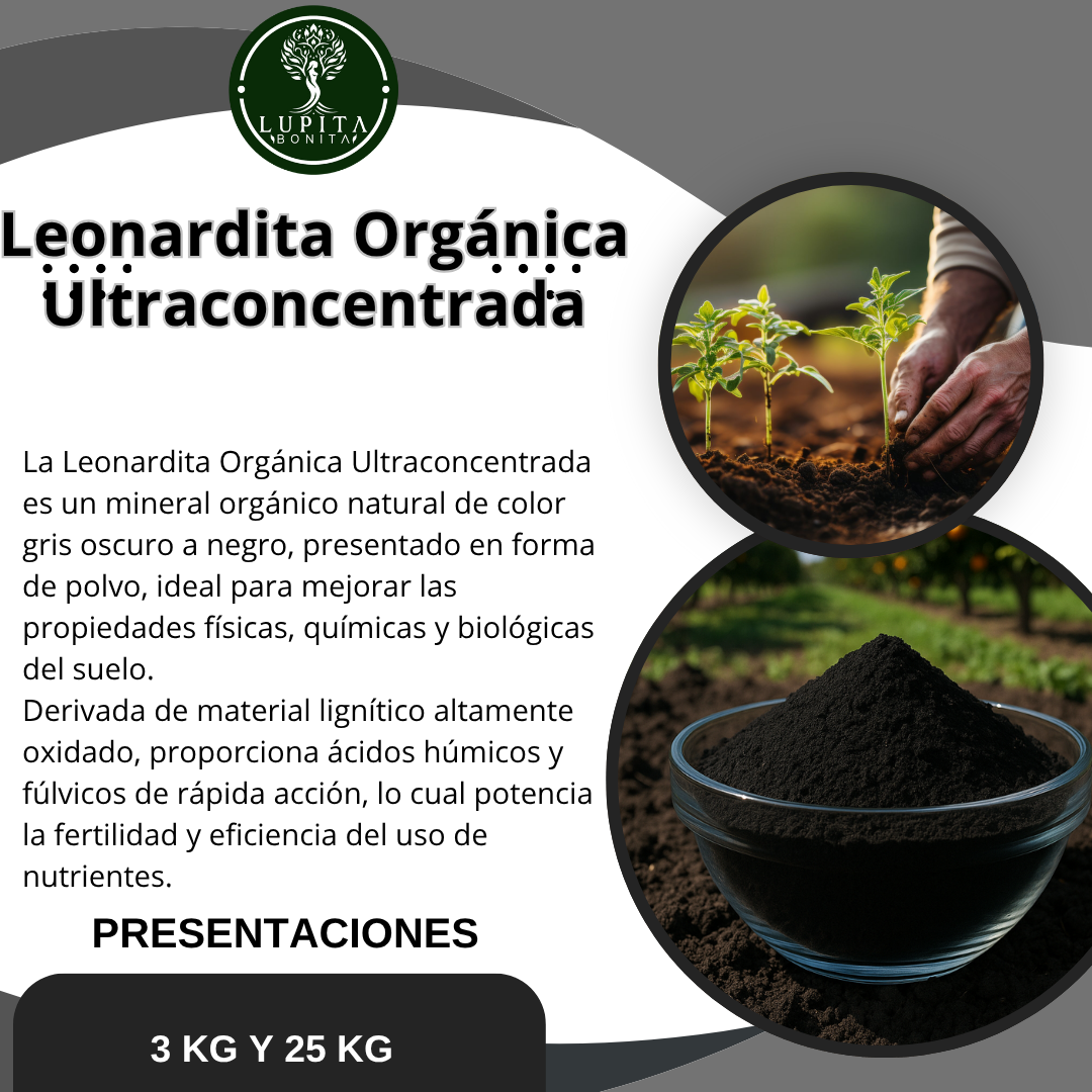 Leonardita Orgánica Ultraconcentrada – Acondicionador de suelos con ácidos húmicos y fúlvicos