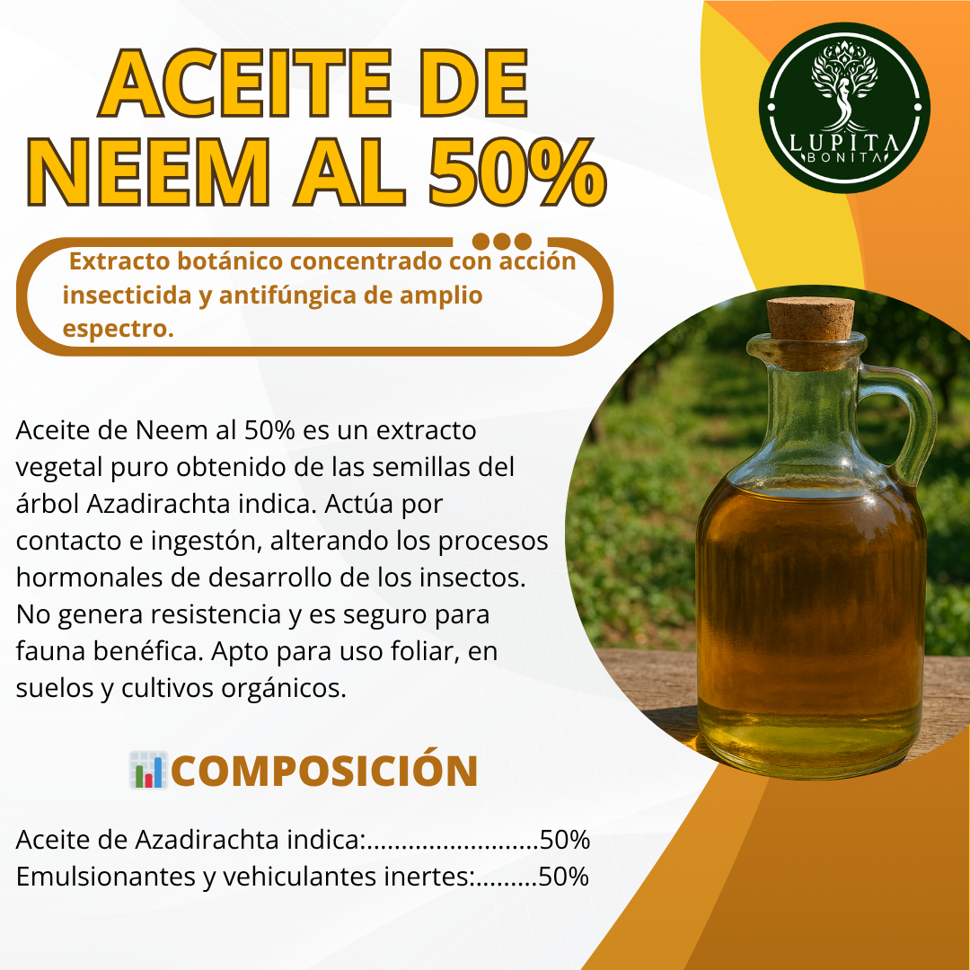 Aceite de Neem al 50% – Insecticida y antifúngico natural de amplio espectro