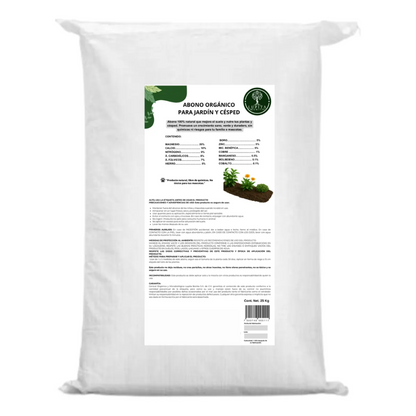 Abono Orgánico para Jardín y Césped – Fertilizante integral con liberación prolongada y microorganismos benéficos