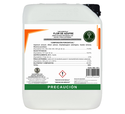 Jabón Potásico Flor de Azufre – Control natural de plagas y hongos en cultivos