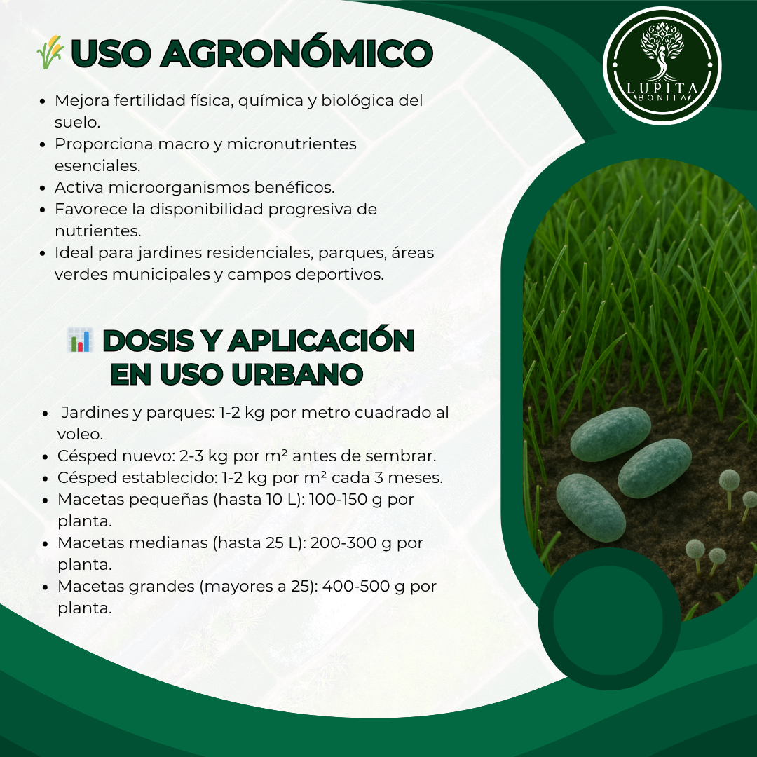 Abono Orgánico para Jardín y Césped – Fertilizante integral con liberación prolongada y microorganismos benéficos