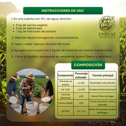 Kit Lechada de Lejía 10 L – Fungicida e insecticida mineral para protección de cultivos y troncos