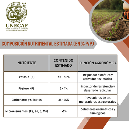 Caldo Ceniza Polvo Concentrado – Kit para preparar bioinsumo alcalino nutritivo y protector de cultivos (rinde 100 L)