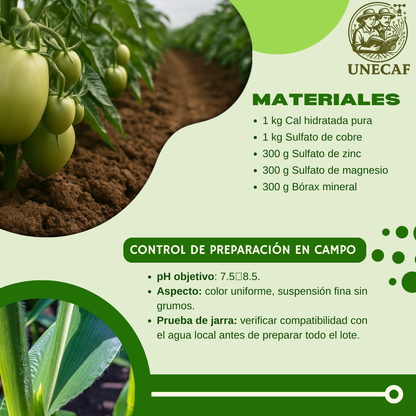 Kit para Preparar Caldo Visosa – Protector foliar mineral con micronutrientes para prevenir hongos y bacterias (rinde 1 ha)