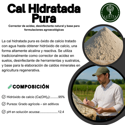Cal Hidratada Pura – Corrector de acidez, desinfectante natural y base para caldos minerales