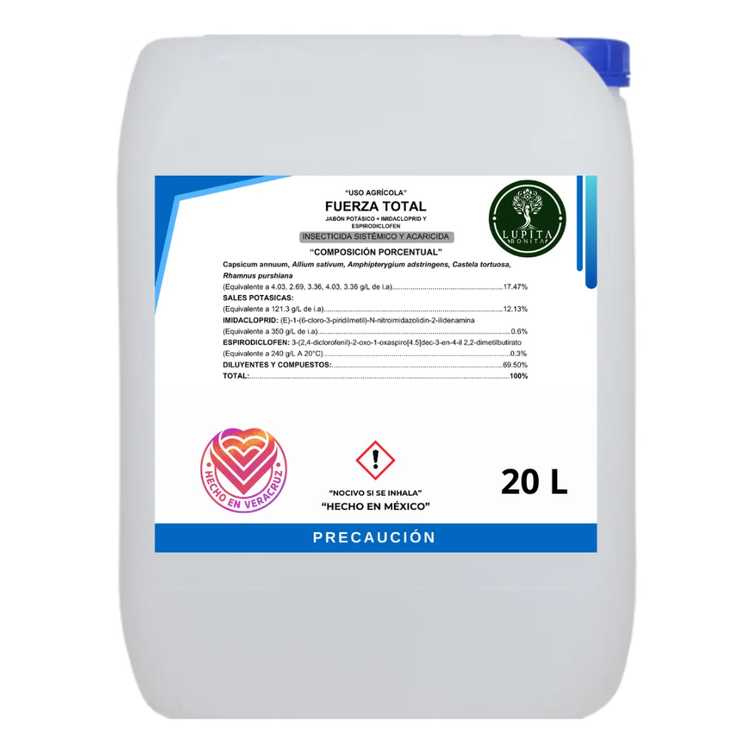 Jabón Potásico Fuerza Total – Insecticida sistémico y de contacto contra chupadores, masticadores y vectores de enfermedades