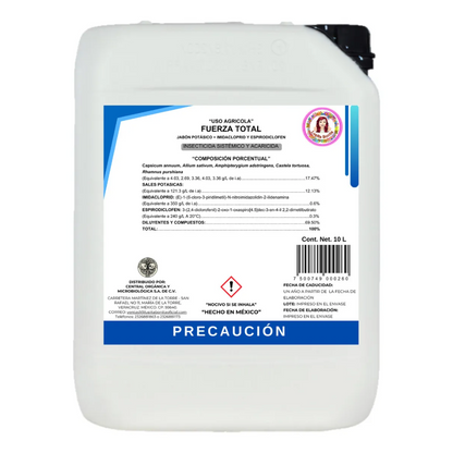 Jabón Potásico Fuerza Total – Insecticida sistémico y de contacto contra chupadores, masticadores y vectores de enfermedades