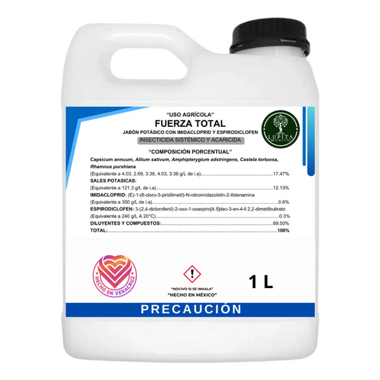 Jabón Potásico Fuerza Total – Insecticida sistémico y de contacto contra chupadores, masticadores y vectores de enfermedades