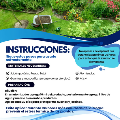 Jabón Potásico Fuerza Total – Insecticida sistémico y de contacto contra chupadores, masticadores y vectores de enfermedades