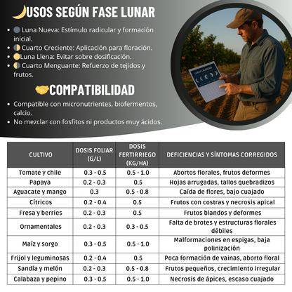 Bórax Ultrasoluble Concentrado – Corrector de deficiencias de boro para floración y cuajado de frutos