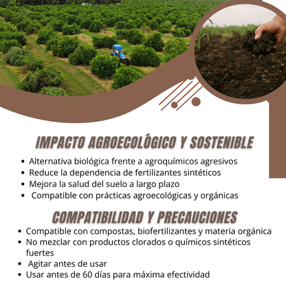 Microorganismos de Montaña Activados – Biofermento líquido para regeneración de suelos, activación microbiana y estimulación vegetal