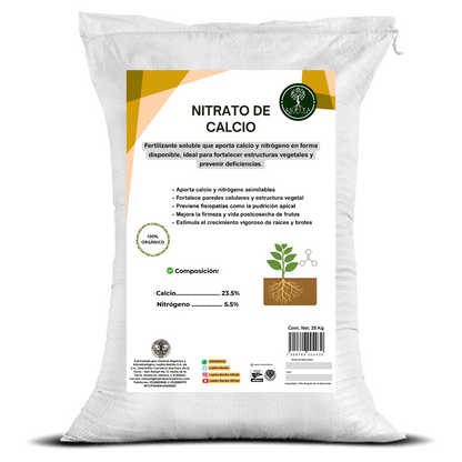Nitrato de Calcio Ultrasoluble Concentrado – Fuente soluble de calcio y nitrógeno para firmeza de frutos y crecimiento vigoroso