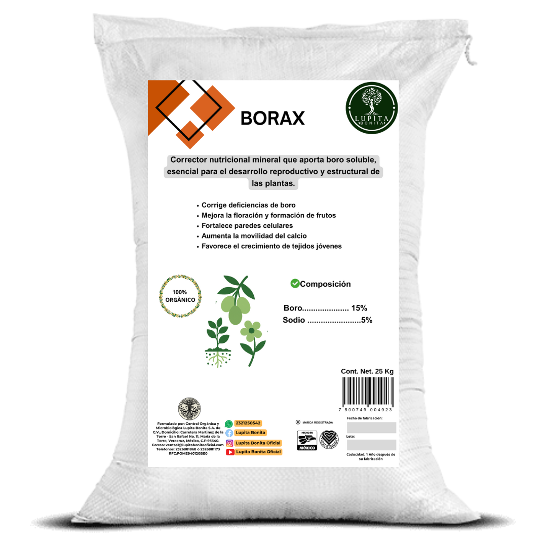 Bórax Ultrasoluble Concentrado – Corrector de deficiencias de boro para floración y cuajado de frutos