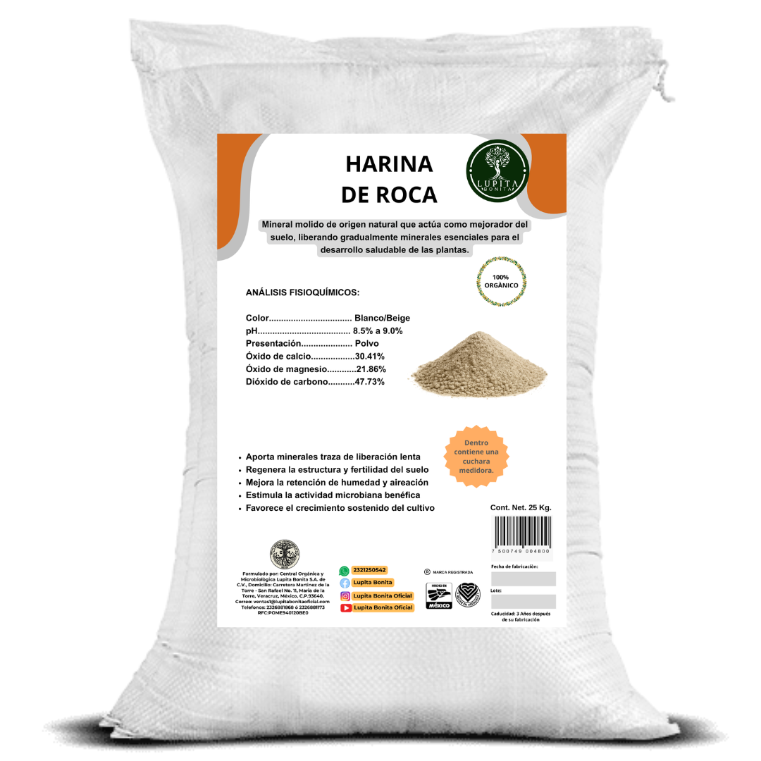 Harina de Roca Ponche de Minerales – Remineralizador de suelos con aporte multielemental natural
