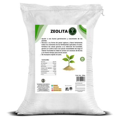 Zeolita Clinoptilolita Extra Absorbente – Mineral volcánico para retención de agua y nutrientes