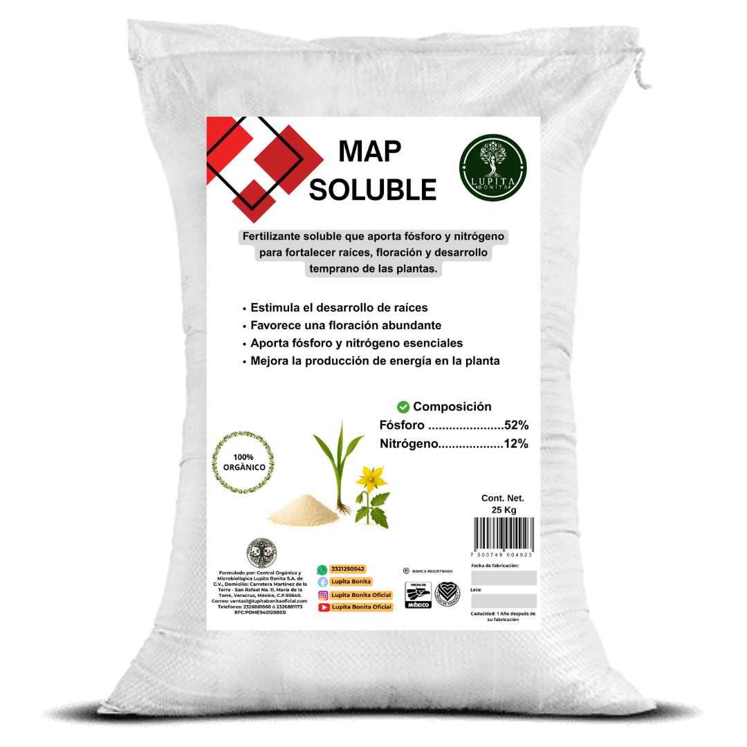 Fósforo Soluble MAP Ultrasoluble Concentrado – Fertilizante fosfatado para raíces fuertes y floración equilibrada