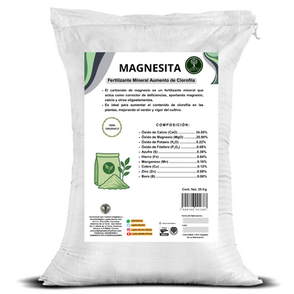 Magnesio Mineral Alta Concentración – Fuente natural de magnesio para fotosíntesis y fortalecimiento de frutos